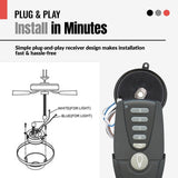 Anderic Substitute for Hunter 85069 IN2TX27 Ceiling Fan Remote Control [MR77A-RR7222T434-KIT]