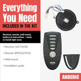 Anderic Substitute for Hunter 85069 IN2TX27 Ceiling Fan Remote Control [MR77A-RR7222T434-KIT]