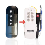 Anderic Substitute Kit for Hunter K6266-12 IN2TX49 Ceiling Fan Remote Control [63T-AC83T-KIT]