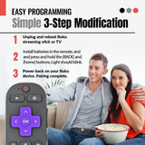 Anderic Substitute for Roku 2 RF Headphone jack Streaming Remote Control [RCGZ1, NO HEADPHONE JACK]