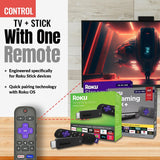 Anderic Substitute for Roku 2 RF Headphone jack Streaming Remote Control [RCGZ1, NO HEADPHONE JACK]