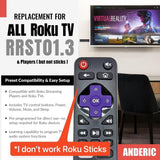 Anderic Substitute for Sharp LC-RCRCA-21 ROKU TV Remote Control LCRCRCA21 [RRLC16]