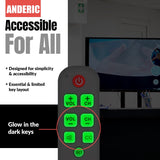 Anderic Substitute for RCA DT04 TV 1-Device Universal Remote Control [RR1004]