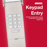 Anderic Substitute for Chamberlain 940D-01 Wireless Keyless entry 315 MHz Garage Door Opener Remote Control [877MAX]
