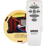 Anderic Substitute for Hunter 85112-03 Ceiling Fan Receiver [FAN2R-RR7078TR-KIT]