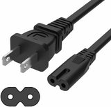 TCL TV 6-Foot AC Power Cord with C7 - Figure-8 female Connector | Google TV's | Roku TV's - G0703-000258