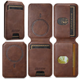Android Universal Phone Magnetic Card Holder MagSafe Magnetic Ring PU Leather