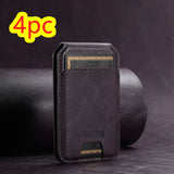 Android Universal Phone Magnetic Card Holder MagSafe Magnetic Ring PU Leather