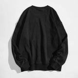 Angel and Letter Graphic Oversized Thermal Sweatshirt