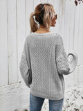 Angel Wings V-Neck Dropped Shoulder Sweater