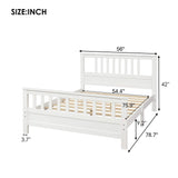 Anysun Full Size Bed Frame Solid Wood Platform Bed with Headboard for Kid's