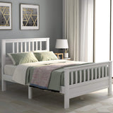 Anysun Full Size Bed Frame Solid Wood Platform Bed with Headboard for Kid's