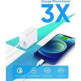 MFi Certified Veetone 20W PD Type C Power Wall Charger Travel Plug with 6FT USB C to Lightning Quick Charge Cable
