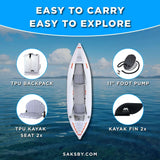 Aqua Marina Halve Ultra-Light Packayak™ 2-Person Kayak With DWF Deck [Paddle Excluded] [HA-398] (SAK41876)