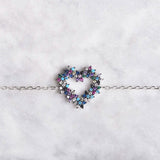 Arden Dark Colored Heart Bracelet
