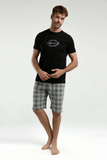 Arnetta Men's Loungewear Shorts Set Cozy Black 2-Piece