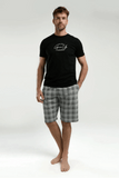 Arnetta Men's Loungewear Shorts Set Cozy Black 2-Piece