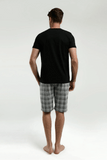 Arnetta Men's Plus Size Short Pajama Set Black Lounge Wear