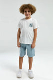 Arnetta Boys Bermuda Pyjama Set Soft White Loungewear