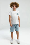 Arnetta Boys Bermuda Pyjama Set Soft White Loungewear