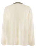 Brunello Cucinelli Women Ribbed Cashmere Sweater With Necklace