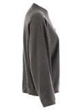 Brunello Cucinelli Women Cashmere Sweater With Breast Pocket And Necklace