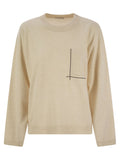 Brunello Cucinelli Women Virgin Wool, Cashmere And Silk Sweater With Shiny Pocket Detail