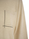 Brunello Cucinelli Women Virgin Wool, Cashmere And Silk Sweater With Shiny Pocket Detail