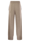 Brunello Cucinelli Women English Rib Cashmere And Viscose Knit Trousers