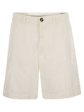 Brunello Cucinelli Men Cotton Gabardine Bermuda Shorts