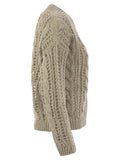 Brunello Cucinelli Women Cable & Mesh Jute And Cotton Jersey