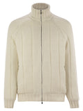 Brunello Cucinelli Men Cashmere Knit Down Jacket With Zip