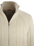 Brunello Cucinelli Men Cashmere Knit Down Jacket With Zip