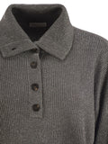 Brunello Cucinelli Women Cotton And Viscose Rib Knit High Collar