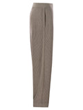 Brunello Cucinelli Women English Rib Cotton And Viscose Pants