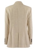 Brunello Cucinelli Women Viscose And Cotton Corduroy Jacket With Necklace