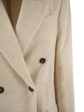Brunello Cucinelli Women Viscose And Cotton Corduroy Jacket With Necklace