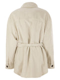 Brunello Cucinelli Women Corduroy Safari-Style Jacket With Jewellery