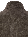 Brunello Cucinelli Women Wool And Cashmere Diagonal Mélange Coat With Belt And Necklace
