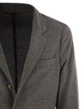 Brunello Cucinelli Men Cashmere Jersey Blazer With Patch Pockets