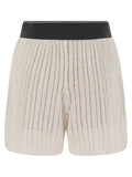 Brunello Cucinelli Women Cotton Net Knit Shorts