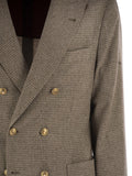 Brunello Cucinelli Men One-And-A-Half Breasted Deconstructed Jacket In Checked Flannel