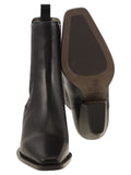 Brunello Cucinelli Women Classic Leather Chelsea Boot With Precious Block Heels
