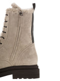 Brunello Cucinelli Women Suede Boot With Shearling Lining And Shiny Loop Detail