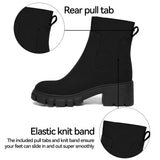 Women's Chelsea Boots – Black Lug Sole Platform Booties
