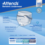 Attends Bariatric Incontinence Underwear, Ultimate Absorbency, 2XL