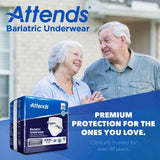 Attends Bariatric Incontinence Underwear, Overnight Absorbency, 3XL