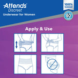 Attends Discreet Underwear for Women, Ultimate Absorbency