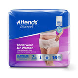 Attends Discreet Underwear for Women, Ultimate Absorbency