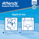 Attends Shaped Pads Plus, Ultimate Absorbency